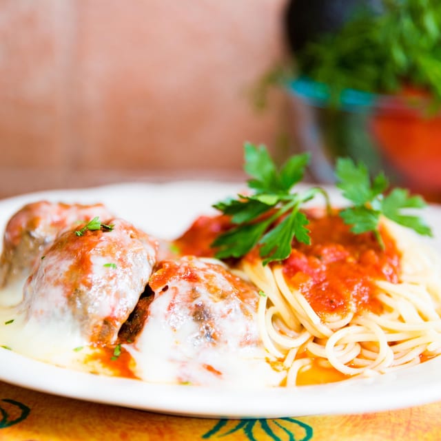 Meatball Parmigiana.